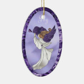 Angel in het Paarse Glas in lood Keramisch Ornament (Rechts)