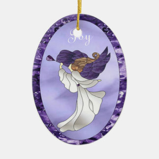 Angel in het Paarse Glas in lood Keramisch Ornament