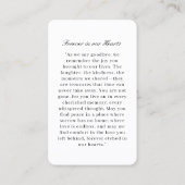 Angel | In Loving Memory Funeral Visitekaartje (Achterkant)