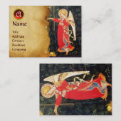 ANGEL IN RODE EN ZWARTE MONOGRAM GOLD METALLIC VISITEKAARTJE (Voorkant / Achterkant)