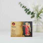 ANGEL IN RODE EN ZWARTE MONOGRAM GOLD METALLIC VISITEKAARTJE (Staand voorkant)