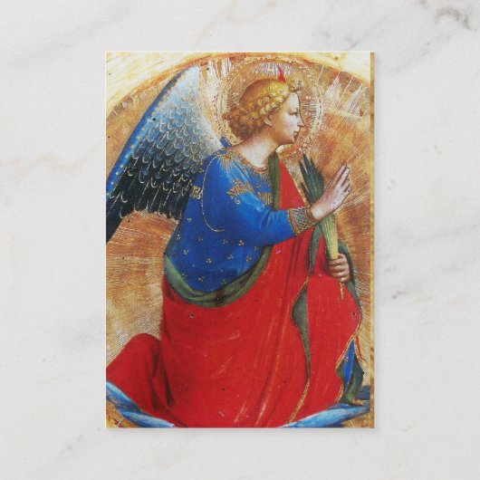 ANGEL IN RODE, GOUD, BLAUWE PLATTELANDSPARCHTIE VISITEKAARTJE (Achterkant)