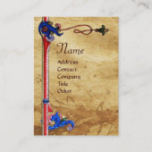 ANGEL IN RODE, GOUD, BLAUWE PLATTELANDSPARCHTIE VISITEKAARTJE (Voorkant)