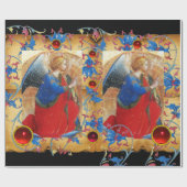 ANGEL IN RODE, GOUDE, BLAUWE, RODE PARELTJES VOOR  CADEAUPAPIER (Vlak)