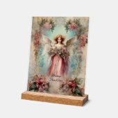 Angel in rode jurk -stijl acryl bord (Hoek)