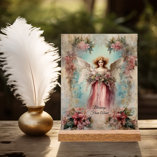 Angel in rode jurk -stijl acryl bord