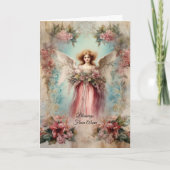 Angel in rode jurk -stijl kaart (Voorkant)