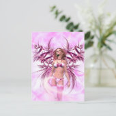Angel in Roze Fantasy Briefkaart (Staand voorkant)