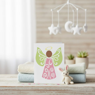 Angel in roze kaart