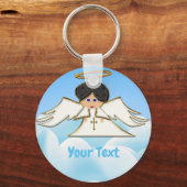 Angel in Sky Round Sleutelhanger (Voorkant)