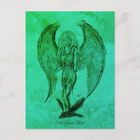 Angel in Tattoo Style Briefkaart (Voorkant)