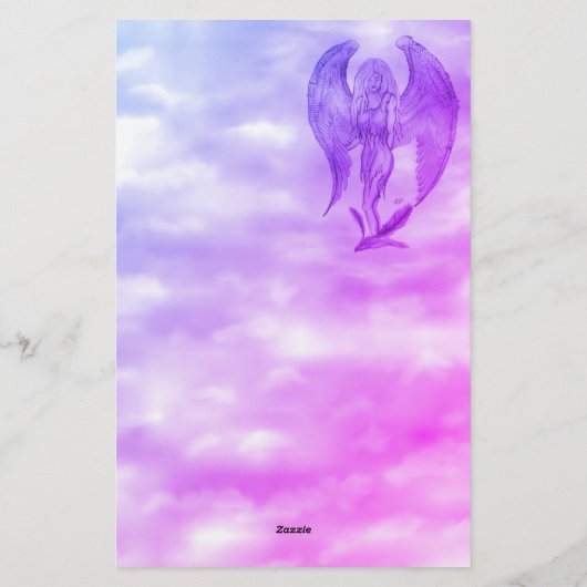 Angel in Tattoo Style Briefpapier (Achterkant)