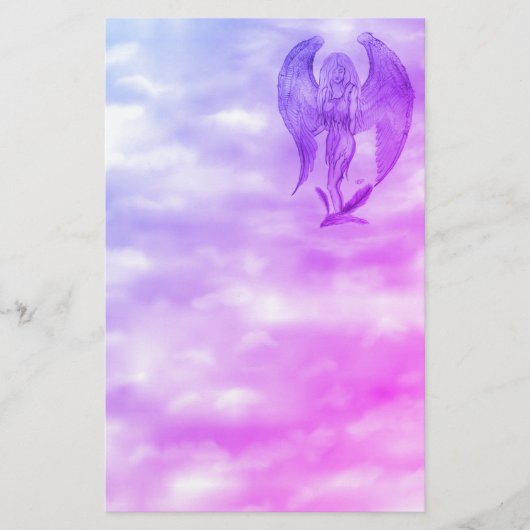 Angel in Tattoo Style Briefpapier (Voorkant)