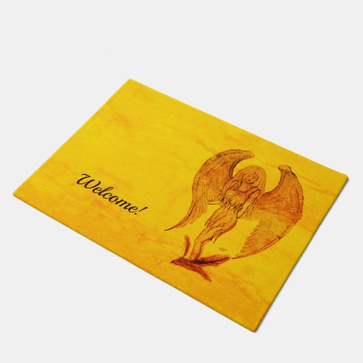 Angel in Tattoo Style Deurmat (Schuin)