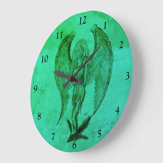Angel in Tattoo Style Grote Klok (Hoek)