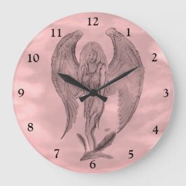 Angel in Tattoo Style Grote Klok