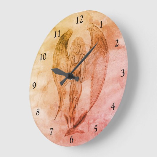 Angel in Tattoo Style Grote Klok (Hoek)