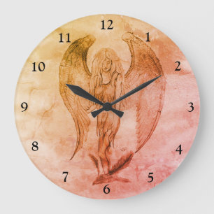 Angel in Tattoo Style Grote Klok