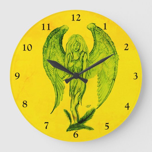 Angel in Tattoo Style Grote Klok (Voorkant)