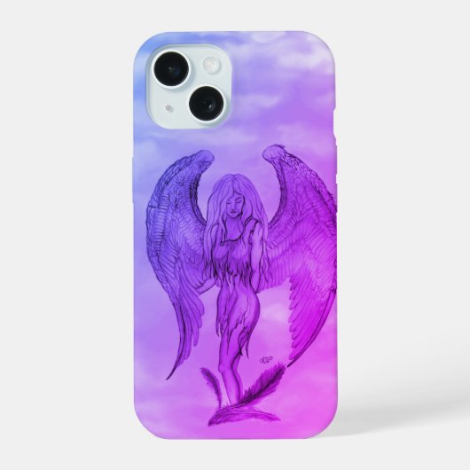 Angel in Tattoo Style iPhone 15 Case (Achterkant)
