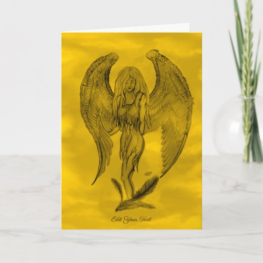 Angel in Tattoo Style Kaart (Voorkant)