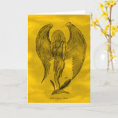 Angel in Tattoo Style Kaart (Gele Bloem)