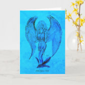 Angel in Tattoo Style Kaart (Gele Bloem)