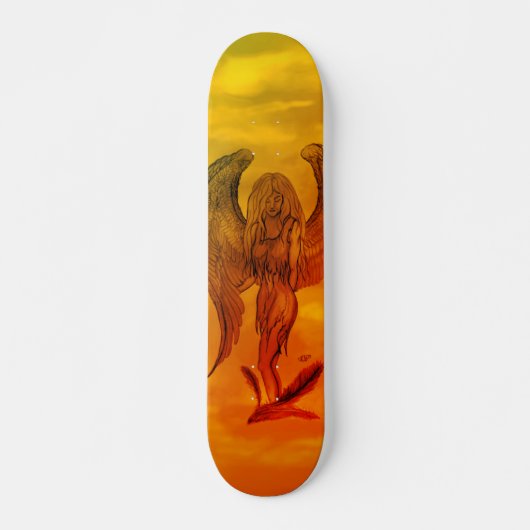 Angel in Tattoo Style Persoonlijk Skateboard (Voorkant)