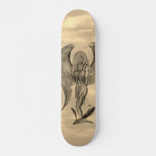 Angel in Tattoo Style Persoonlijk Skateboard (Voorkant)