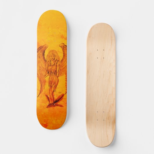 Angel in Tattoo Style Persoonlijk Skateboard (Voorkant)
