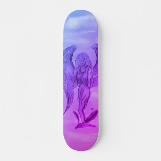 Angel in Tattoo Style Persoonlijk Skateboard (Voorkant)