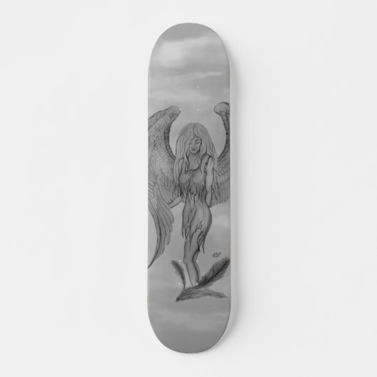 Angel in Tattoo Style Persoonlijk Skateboard (Voorkant)