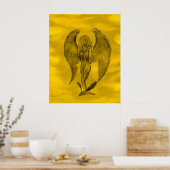Angel in Tattoo Style Poster (Keuken)