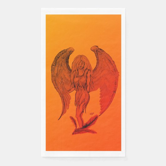 Angel in Tattoo Style Servet (Voorkant)