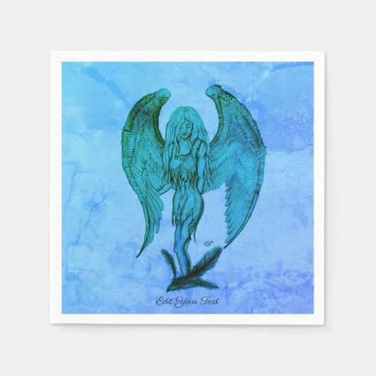 Angel in Tattoo Style Servet (Voorkant)