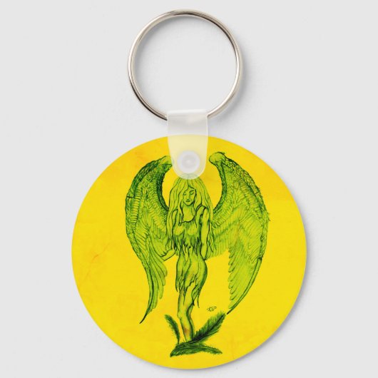 Angel in Tattoo Style Sleutelhanger (Voorkant)