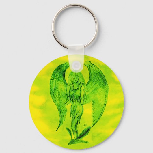 Angel in Tattoo Style Sleutelhanger (Voorkant)