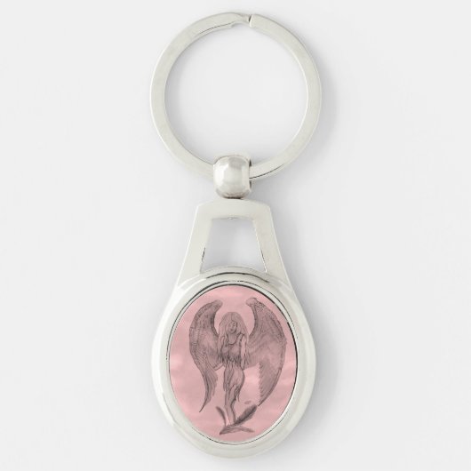 Angel in Tattoo Style Sleutelhanger (Voorkant)