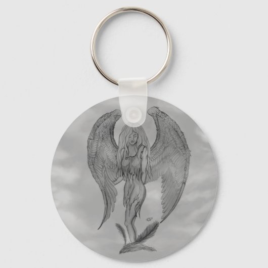 Angel in Tattoo Style Sleutelhanger (Voorkant)