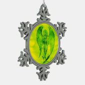 Angel in Tattoo Style Tin Sneeuwvlok Ornament (Links)