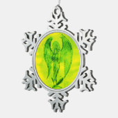 Angel in Tattoo Style Tin Sneeuwvlok Ornament (Rechts)