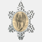 Angel in Tattoo Style Tin Sneeuwvlok Ornament (Rechts)