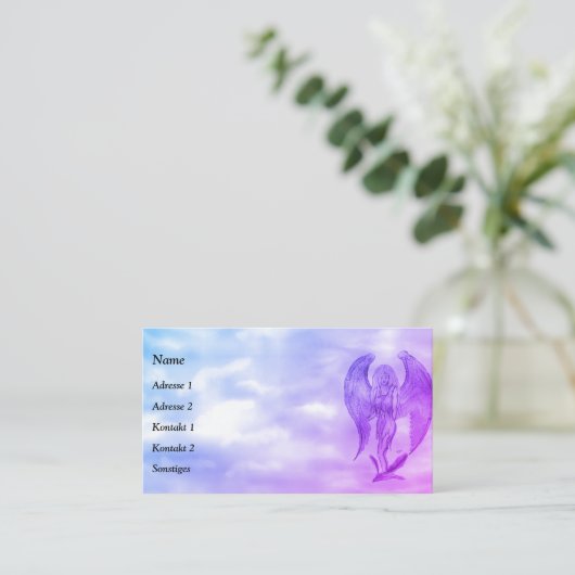 Angel in Tattoo Style Visitekaartje (Staand voorkant)