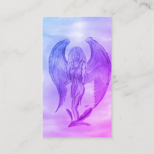 Angel in Tattoo Style Visitekaartje (Achterkant)