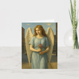 Angel in urban setting Xmas card Feestdagen Kaart