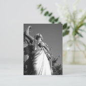 Angel in zwart-wit briefkaart (Staand voorkant)
