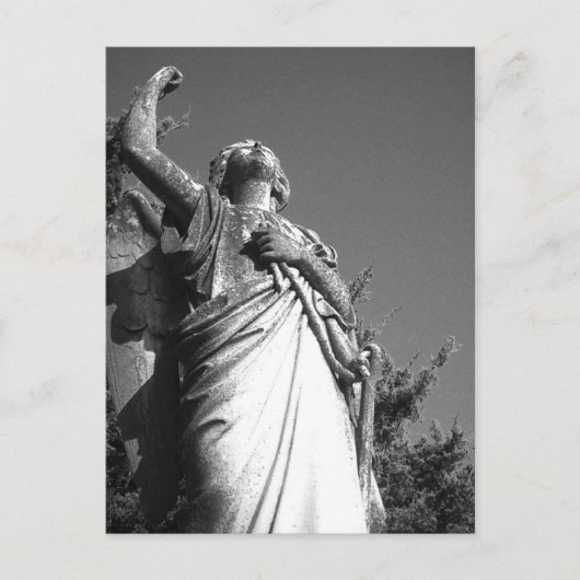Angel in zwart-wit briefkaart (Voorkant)