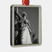Angel in zwart-wit metalen ornament (Rechts)