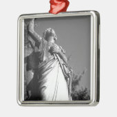 Angel in zwart-wit metalen ornament (Links)
