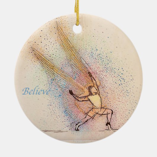 Angel Inspiration - Keramisch rond Ornament (Achterkant)